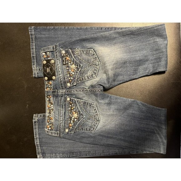 Blue Denim MISS ME JW4288B31 Stretch Boot Cut Jeans w/Crystals & Studs 25 - Picture 8 of 12